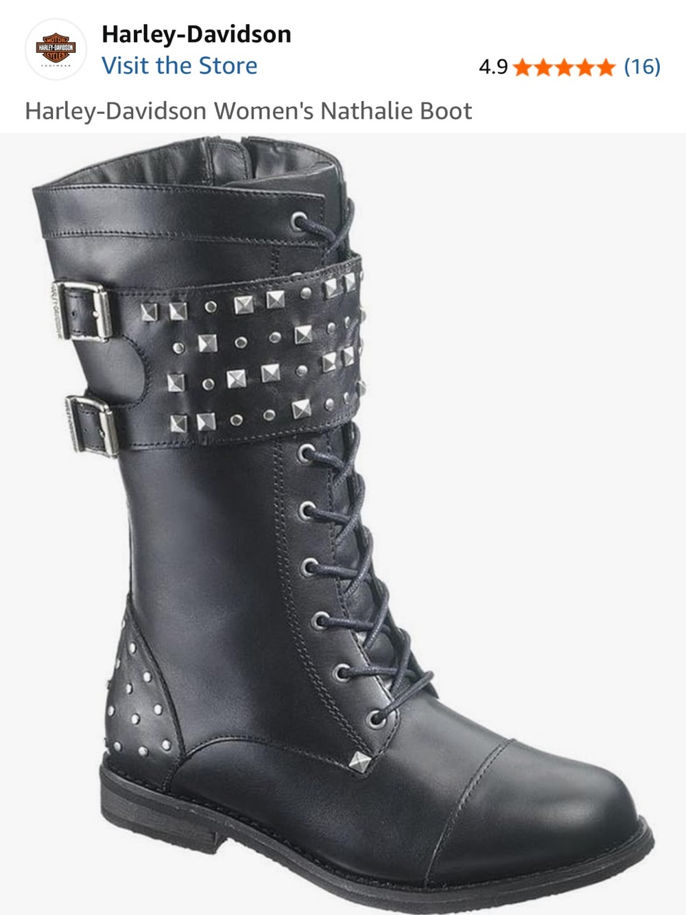 NWT. Harley-Davidson® Women's Nathalie Black 10-Inch Full Grain Motorcycle Boots